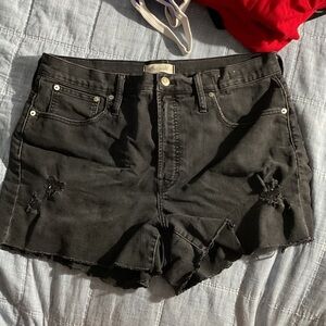 Madewell Black Distressed Jean Shorts